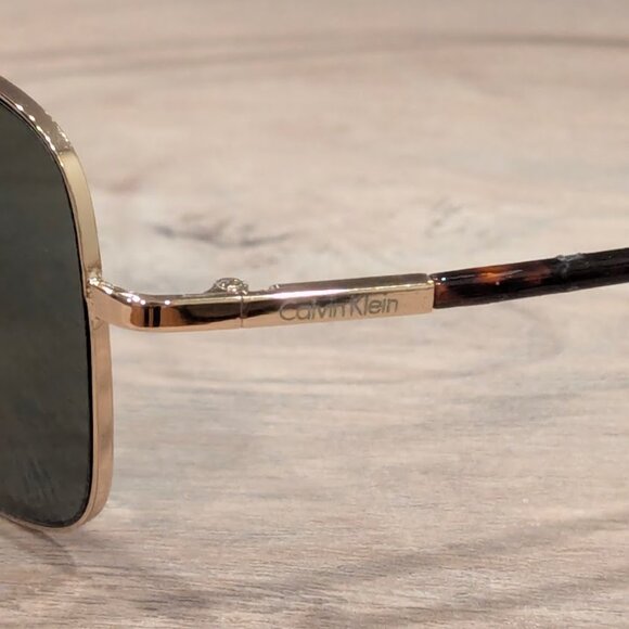 Calvin Klein Unisex Rectangular Sunglasses Tortoise Arms R342S  59-16-120 - Picture 3 of 8